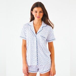 Roller Rabbit Hearts Polo Pajamas Blue Size XS
